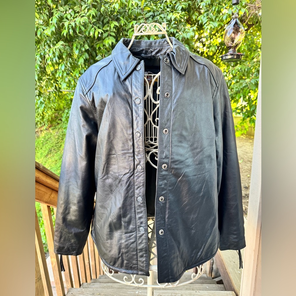 Vintage Harley-Davidson An American Legend Motorcycle Black Leather Jacket